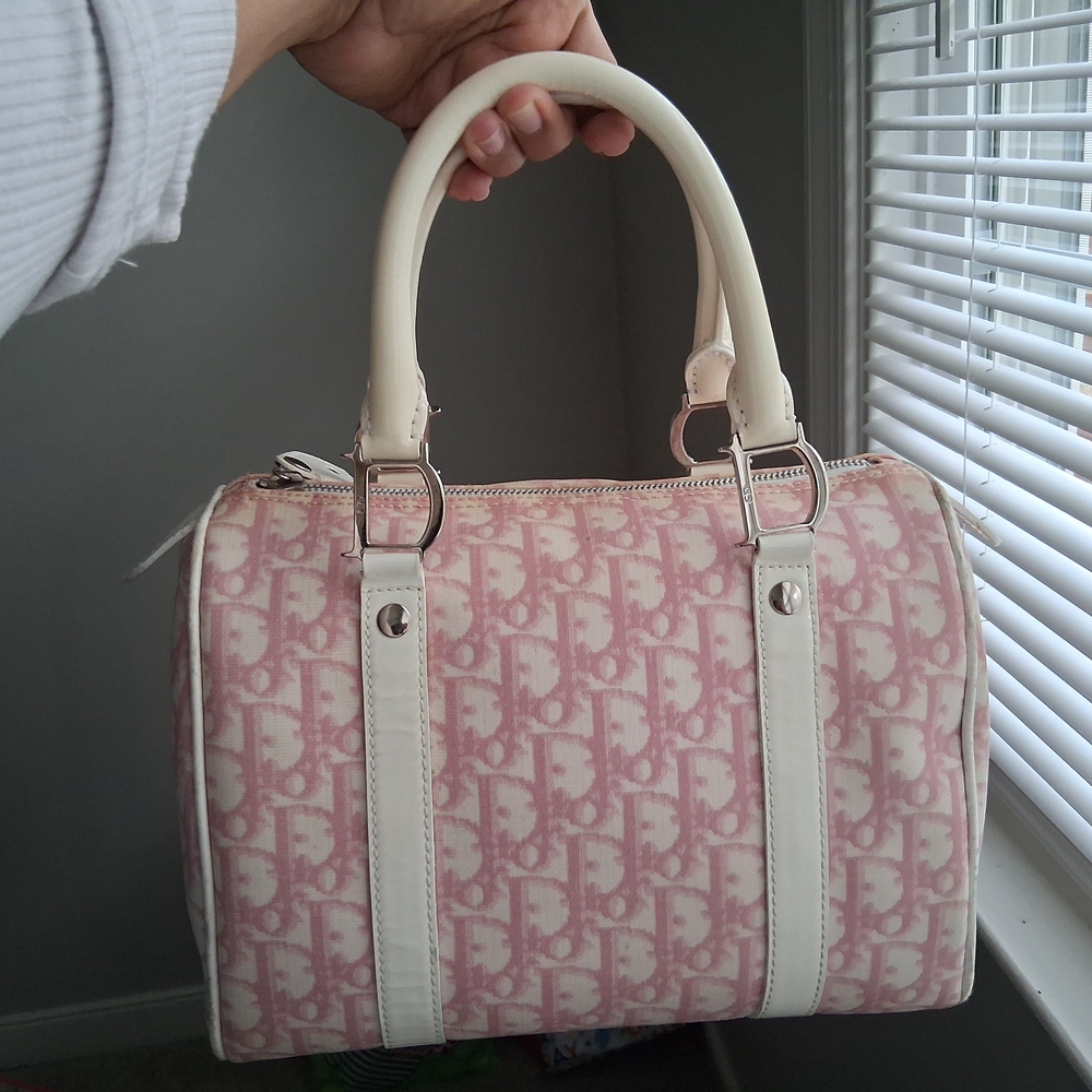 Dior Pink and Cream Satchel with Iconic Design